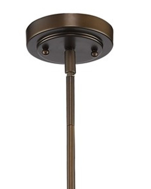 Antique Bronze Hanging Light with Glass Dome Shade