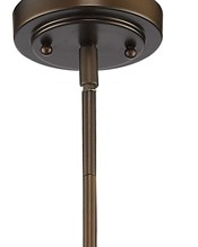 Antique Bronze Hanging Light with Glass Dome Shade