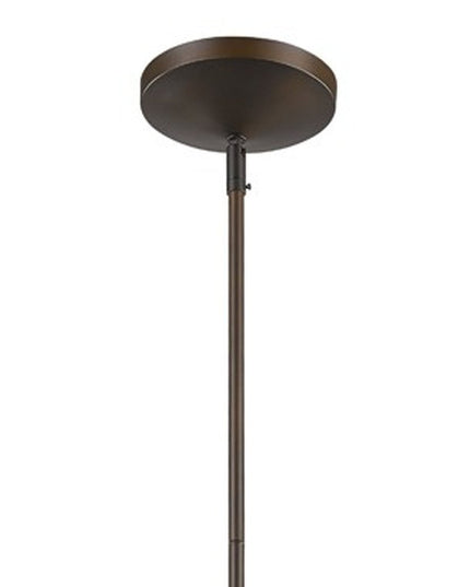 Greta 1-Light Oil-Rubbed Bronze Pendant With Gloss White Interior And Etched Glass Shade