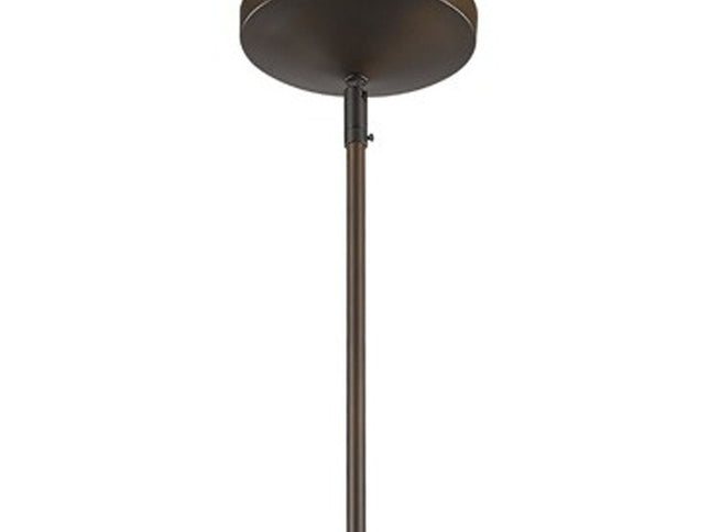 Greta 1-Light Oil-Rubbed Bronze Pendant With Gloss White Interior And Etched Glass Shade