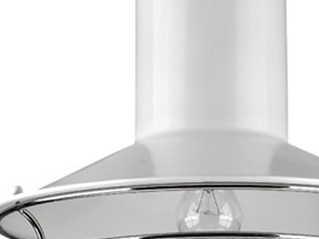 Newport 1-Light White Pendant With Polished Nickel Louver