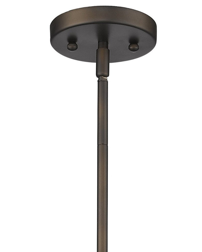 Antique Bronze Hanging Light with Pebbled Glass Shade