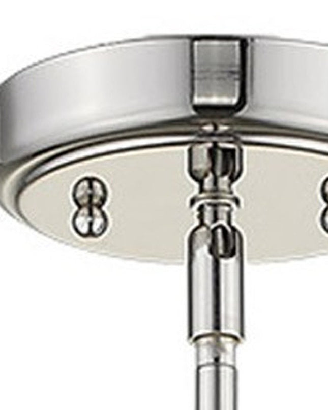 Silver Metal Hanging with Round Clear Glass Shade