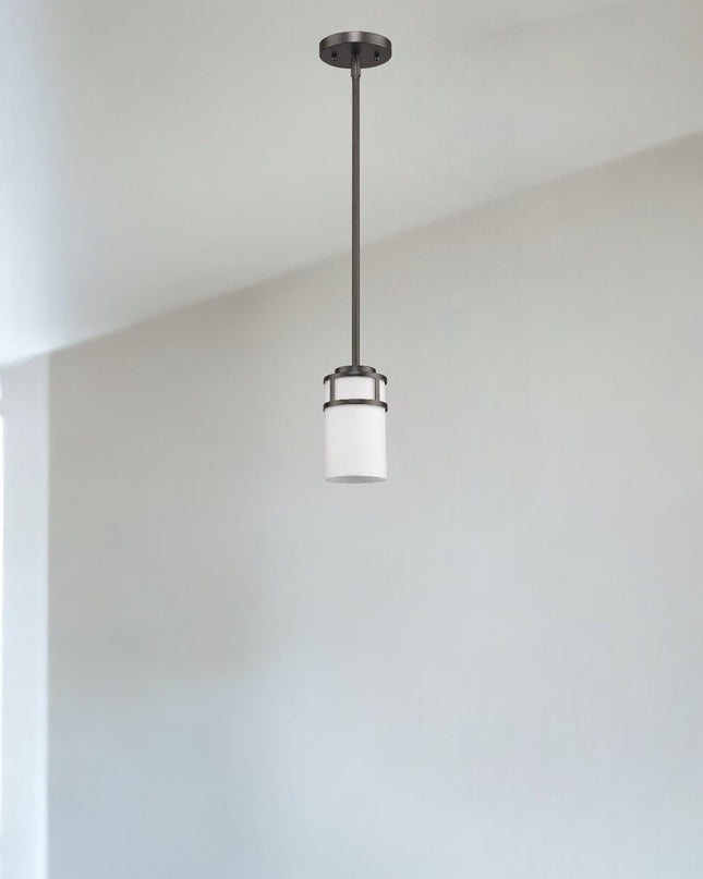 Brushed Bronze Minimalist Cylindrical Hanging Light