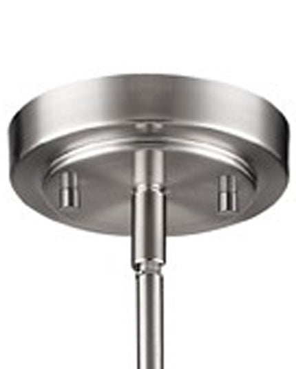 Silver Hanging Light with Frosted Glass Shade