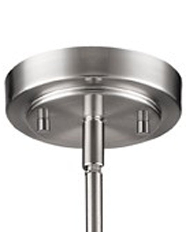 Silver Hanging Light with Frosted Glass Shade