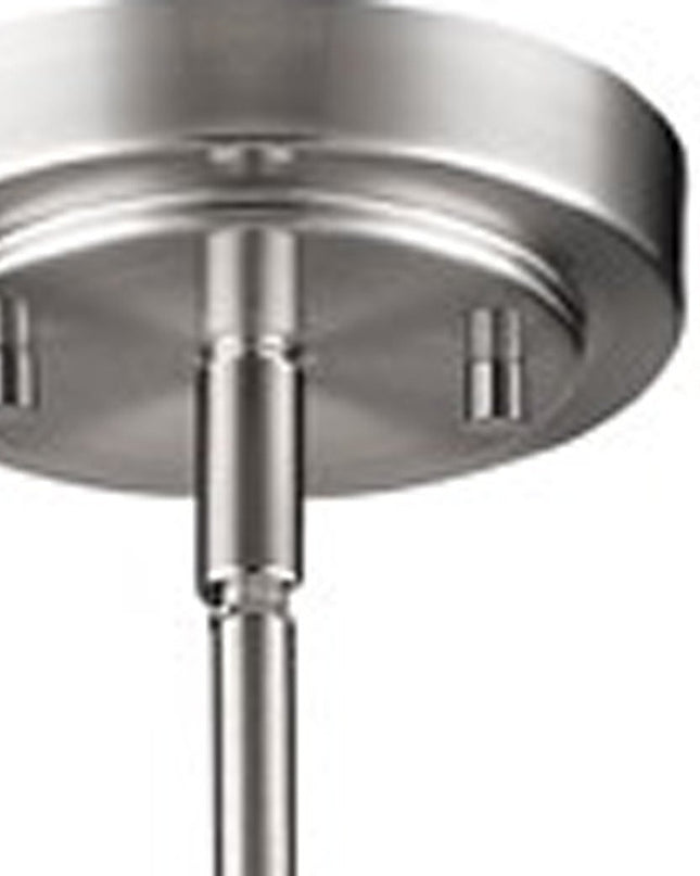 Silver Hanging Light with Frosted Glass Shade