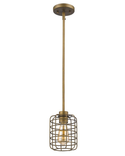 Brushed Gold Metal Cage Hanging Light