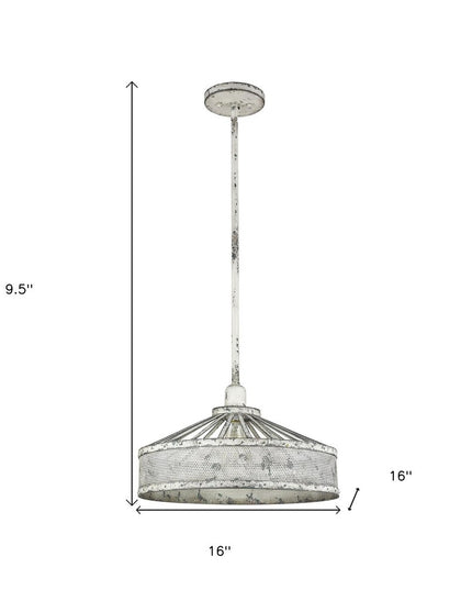 Iris 1-Light Aged Ivory Pendant