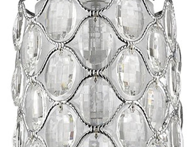 Isabella 1-Light Polished Nickel Drum Pendant With Crystal Accents