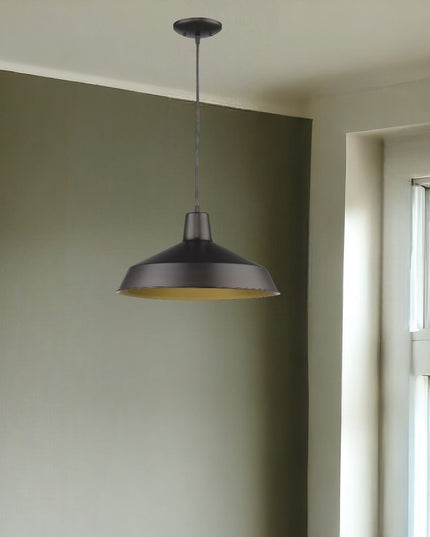 Industrial Brushed Bronze Hanging Light