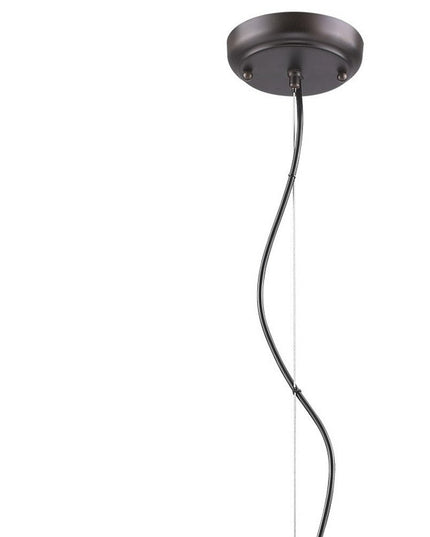 Alcove 4-Light Oil-Rubbed Bronze Pendant With Raw Brass Interior Shade