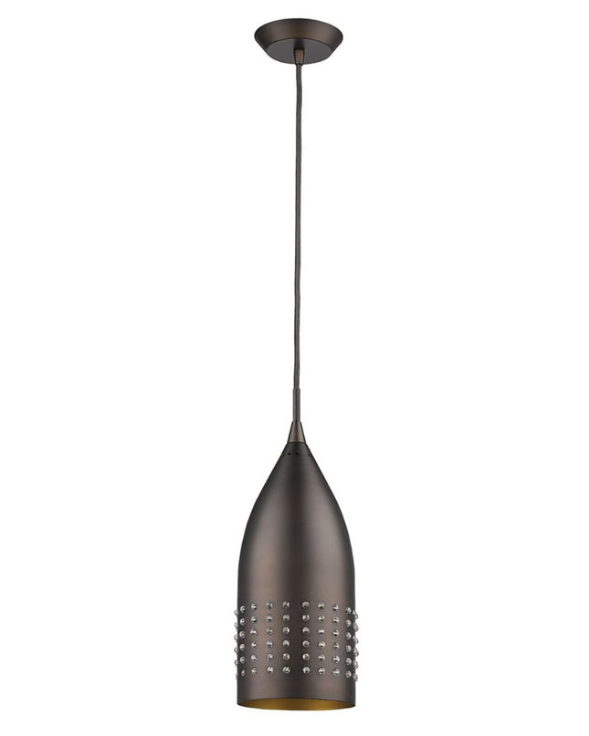 Bronze Hanging Light with Glass Studs