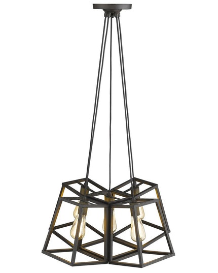 Bronze Lantern Five Light Metal Dimmable Chandelier