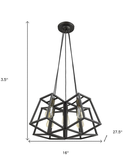 Bronze Lantern Five Light Metal Dimmable Chandelier