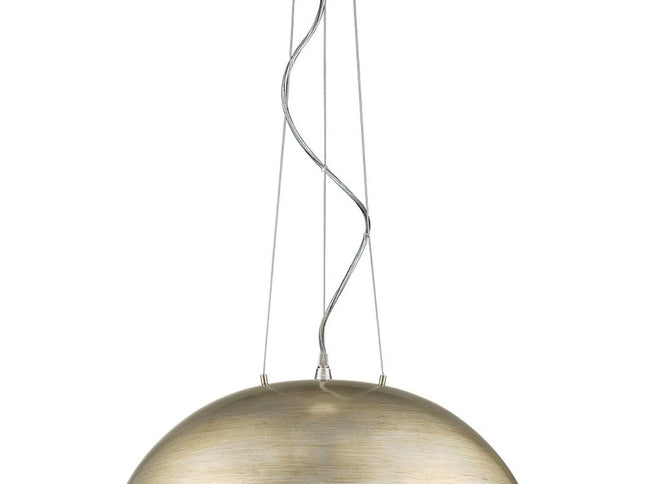 Layla 1-Light Washed Gold Bowl Pendant With Gloss White Interior Shade