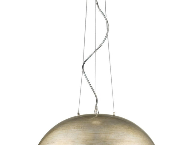 Layla 1-Light Washed Gold Bowl Pendant With Gloss White Interior Shade