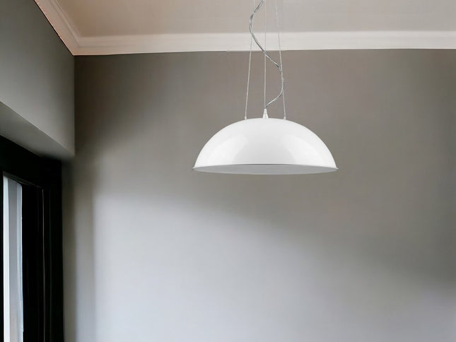 Layla 1-Light White Bowl Pendant