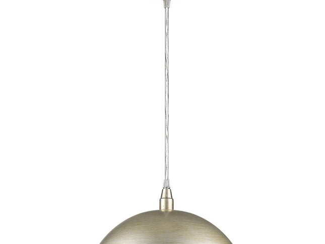 Silver Metal Hanging Light with Dome Shade
