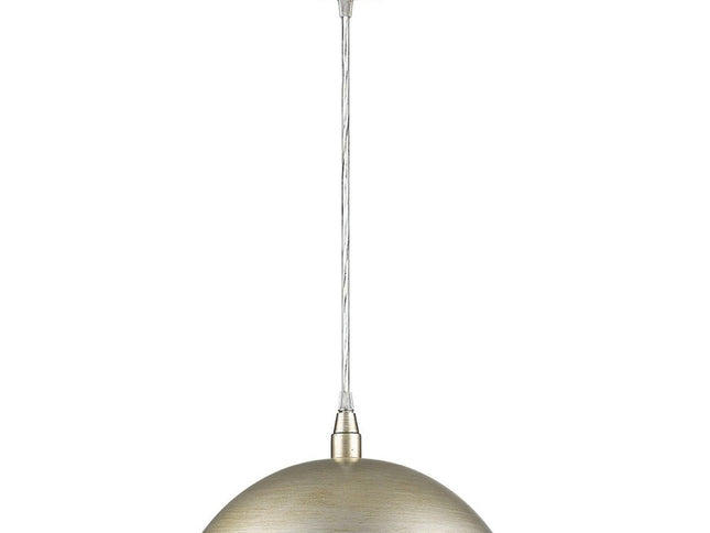 Silver Metal Hanging Light with Dome Shade