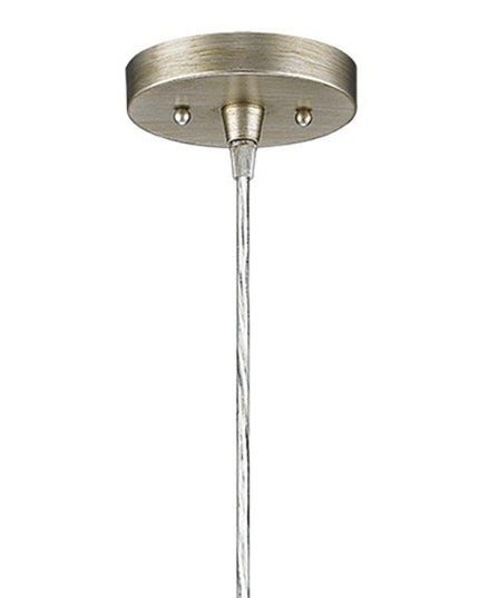 Silver Metal Hanging Light with Dome Shade