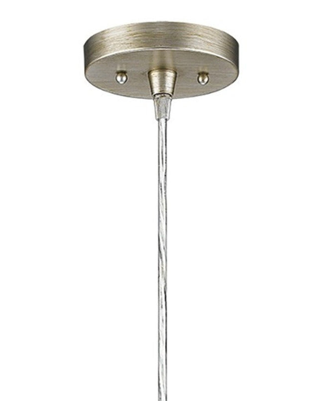 Silver Metal Hanging Light with Dome Shade