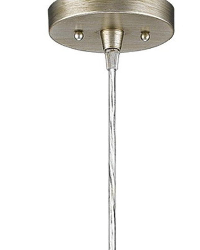 Silver Metal Hanging Light with Dome Shade