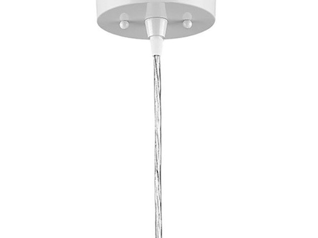 White Metal Hanging Light with Dome Shade