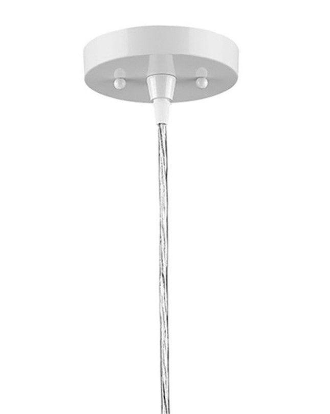 White Metal Hanging Light with Dome Shade