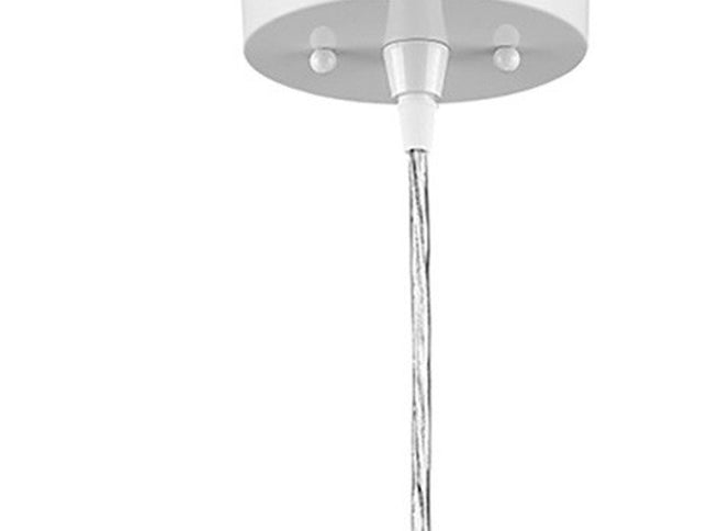 White Metal Hanging Light with Dome Shade