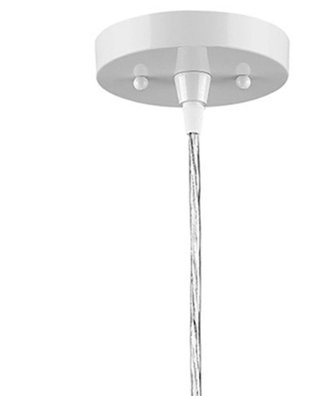 White Metal Hanging Light with Dome Shade