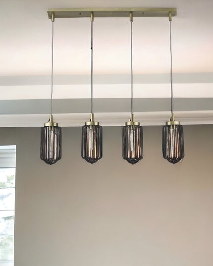 Reece 4-Light Aged Brass Island Pendant