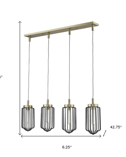 Reece 4-Light Aged Brass Island Pendant