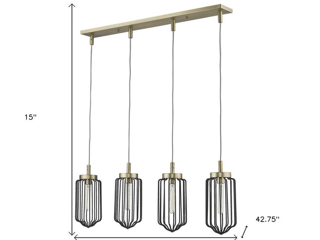 Reece 4-Light Aged Brass Island Pendant