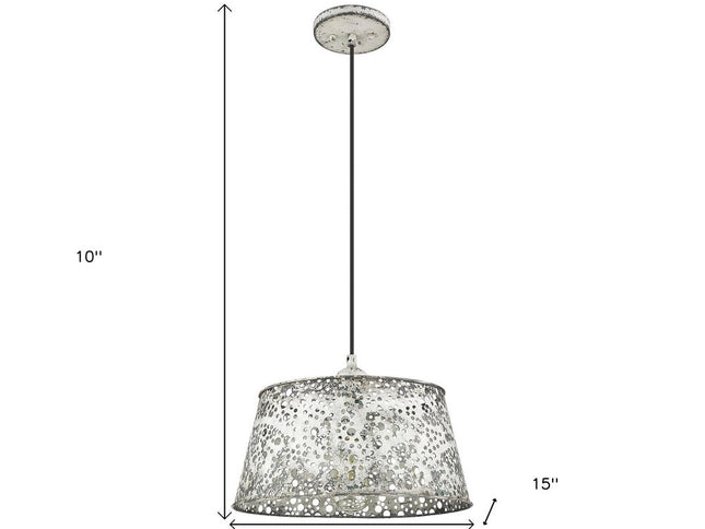 Iris 1-Light Aged Ivory Pendant