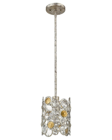 Vitozzi 1-Light Antique Silver Leaf Pendant