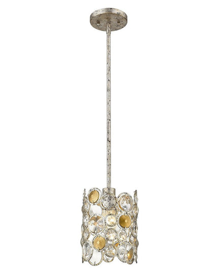 Vitozzi 1-Light Antique Silver Leaf Pendant