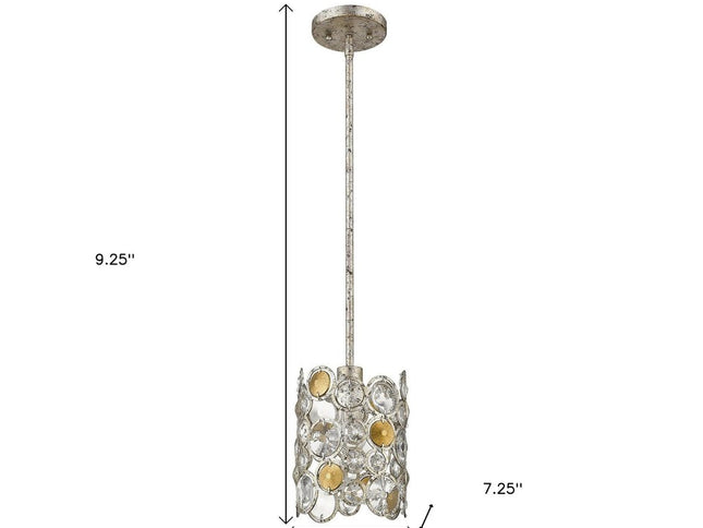 Vitozzi 1-Light Antique Silver Leaf Pendant