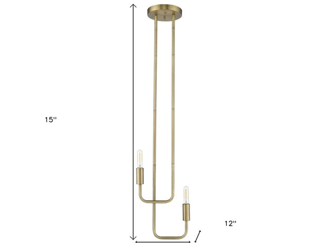 Perret 2-Light Aged Brass Pendant