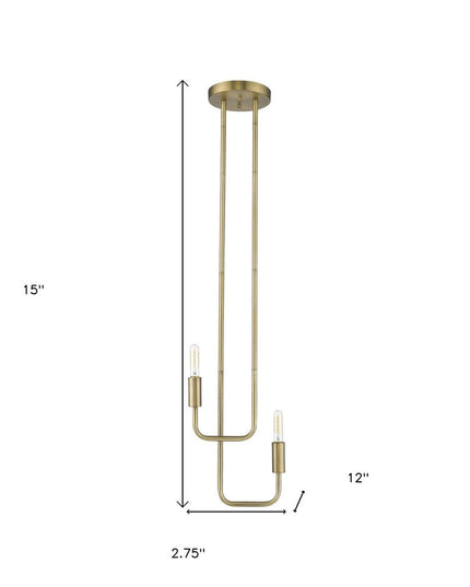 Perret 2-Light Aged Brass Pendant