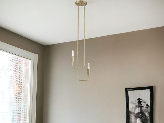 Perret 2-Light Aged Brass Pendant