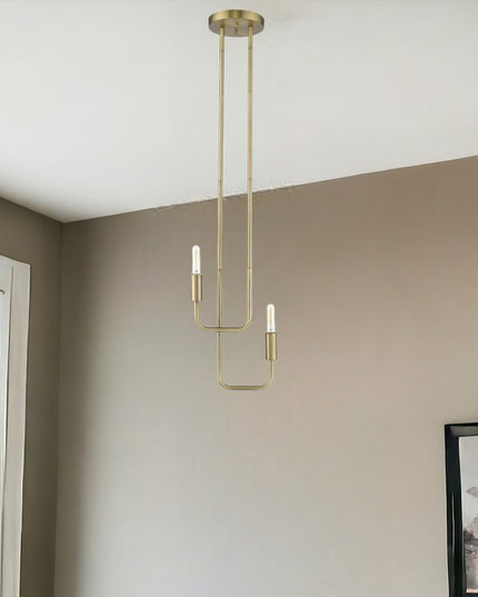 Perret 2-Light Aged Brass Pendant