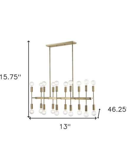 Perret 20-Light Aged Brass Island Pendant