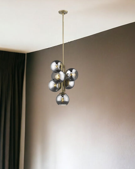 Lunette 6-Light Aged Brass Pendant