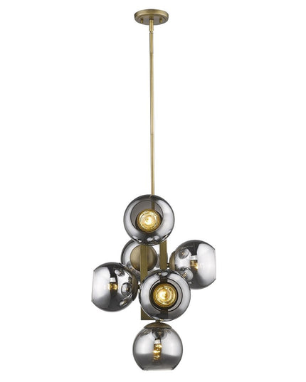 Lunette 6-Light Aged Brass Pendant