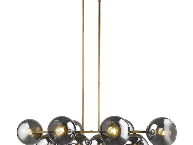 Lunette 10-Light Aged Brass Island Pendant