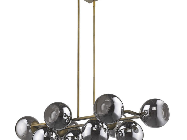 Lunette 10-Light Aged Brass Island Pendant