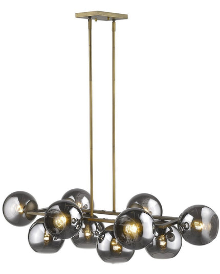 Lunette 10-Light Aged Brass Island Pendant