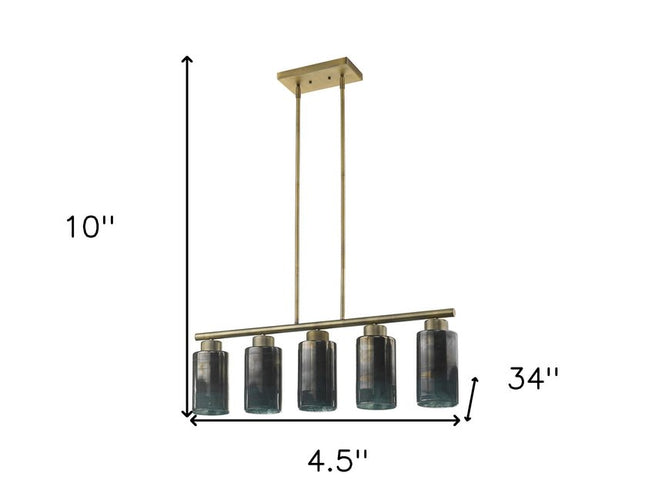 Monet 5-Light Brass Pendant