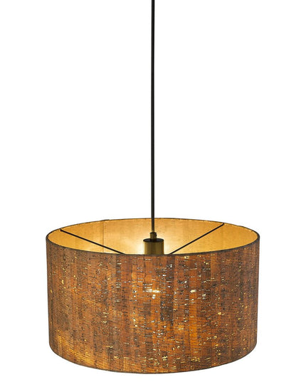 Matte Black Cork Shade Modern One Light Hanging Pendent Lamp
